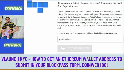 Vlaunch KYC - How To Get An Ethereum Wallet Address To Submit In Your Blockpass Form. Coinweb IDO!