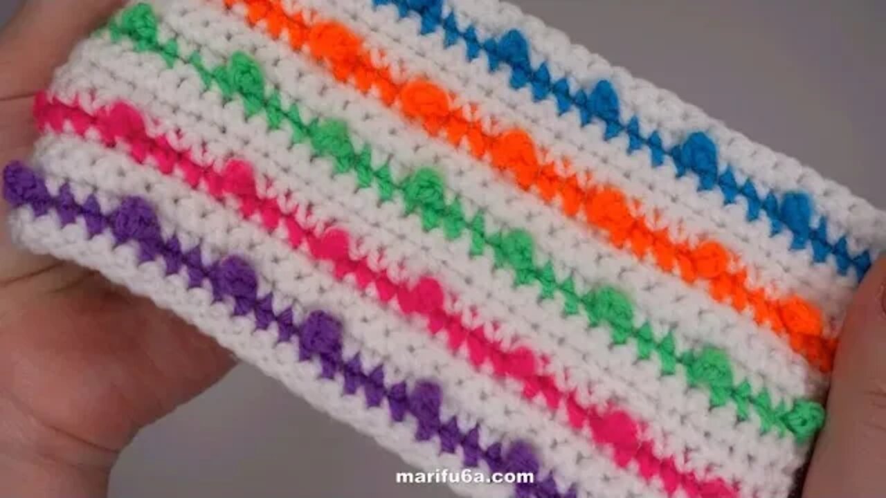 How to crochet simple dots stitch tutorial by marifu6a