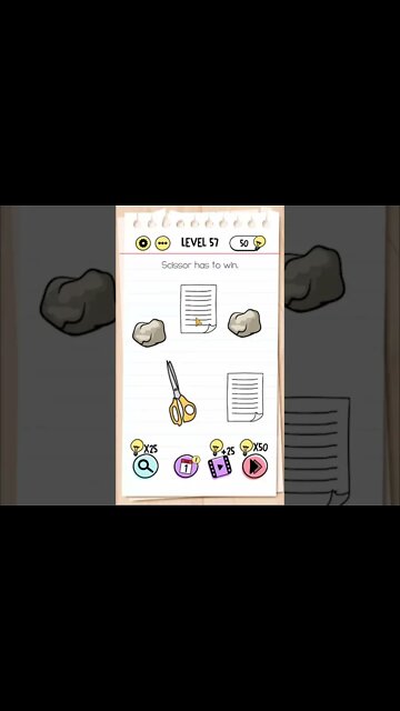 Brain Test Tricky Puzzles Level 57 Scissor has to win.