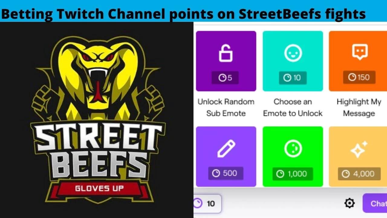 Betting Twitch channel points on StreetBeefs fights