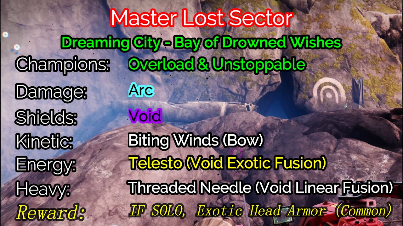 Destiny 2, Master Lost Sector, Bay of Drowned Wishes on the Dreaming City 12-24-21