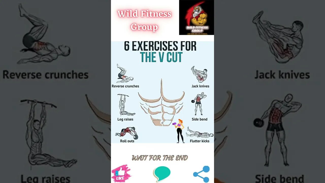 🔥6 exercises for v cut🔥#shorts🔥#wildfitnessgroup🔥25 August 2022🔥