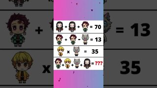 Quiz Matemático Demon Slayer - Quiz de Animes #shorts