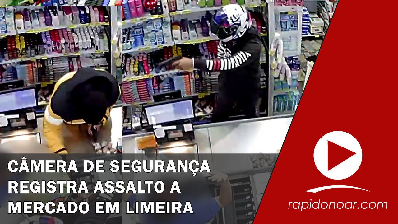 Câmera de segurança registra assalto a mercado em Limeira