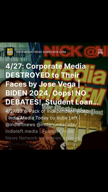 4/27: Corporate Media DESTROYED to Their Faces by Jose Vega | BIDEN 2024, Oops! NO DEBATES! +