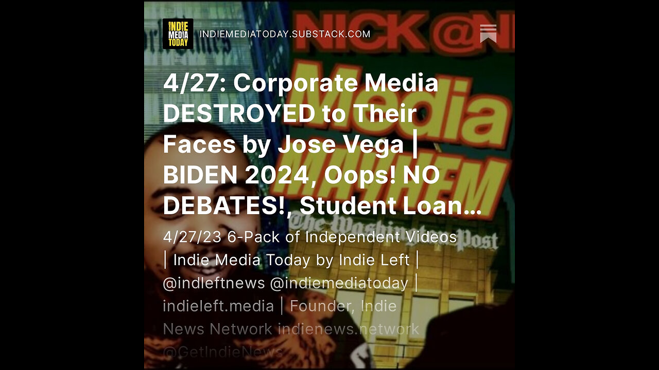 4/27: Corporate Media DESTROYED to Their Faces by Jose Vega | BIDEN 2024, Oops! NO DEBATES! +