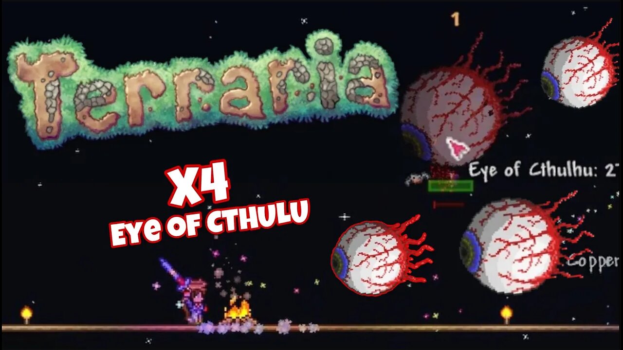 Fighting 4 Eye Of Cthulhus | Terraria Let's Play [Ep 28]