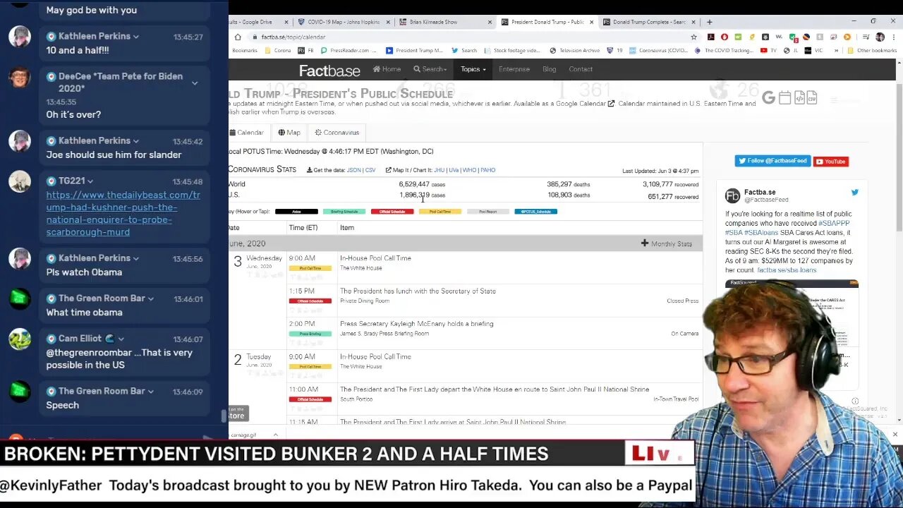 Trump on Kilmeade - The #LieStream. Join us at 1pm and Chat through the Gaslighting.