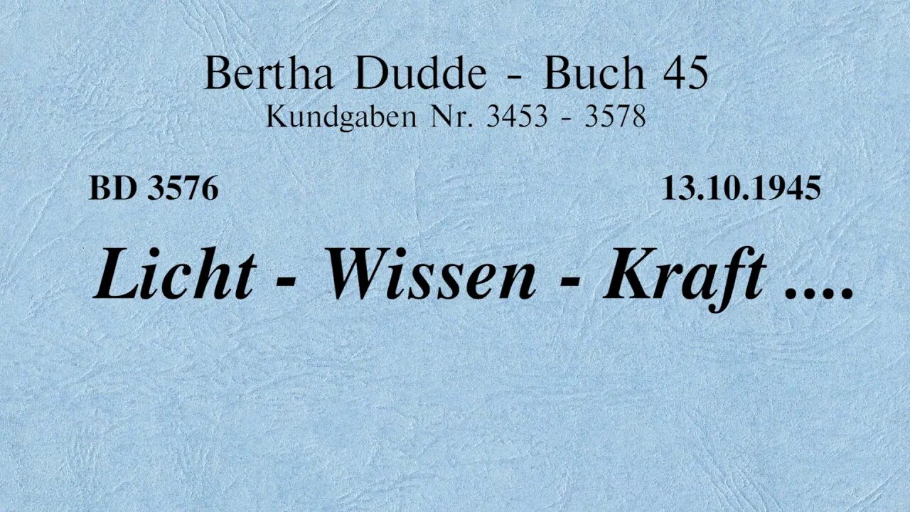 BD 3576 - LICHT - WISSEN - KRAFT ....