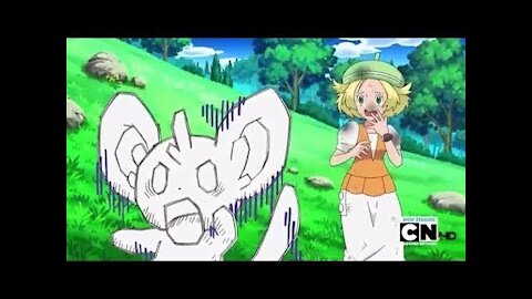 Pokemon Best Wishes: Bianca’s Mincinno being shocked that Emolga broke through his Attract