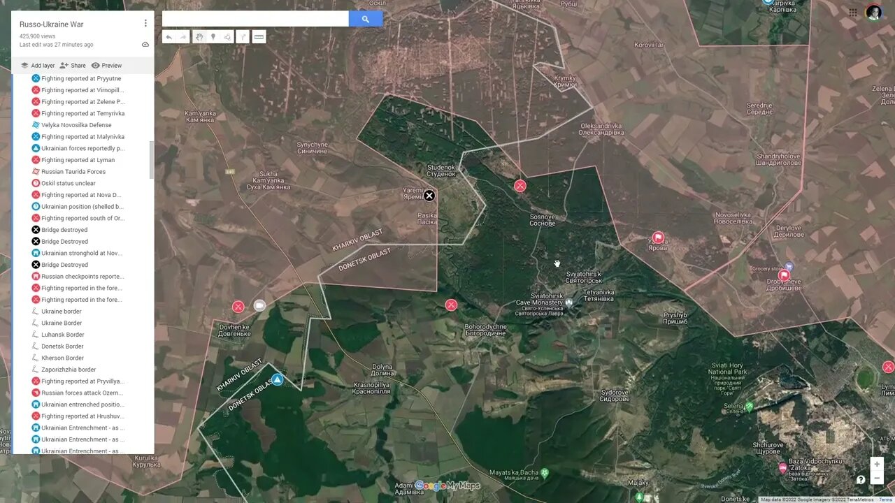 [ Izyum Front ] Russian forces captured Yarova and Drobysheve; Red Cloud Explosion at Mazanivka