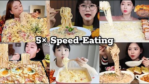 5× SPEED EATING SOUND | MUKBANG CREAMY PASTA COMPILATION | ASMR MUKBANG