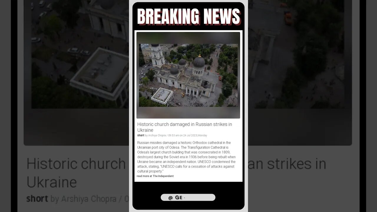 Current News | Russian Missiles Destroy Historic Orthodox Cathedral in Ukraine | #shorts #news