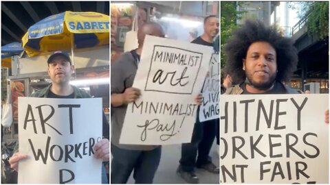 NYC Museum Workers Protest For Fair Union Contract Outside Swanky Gala