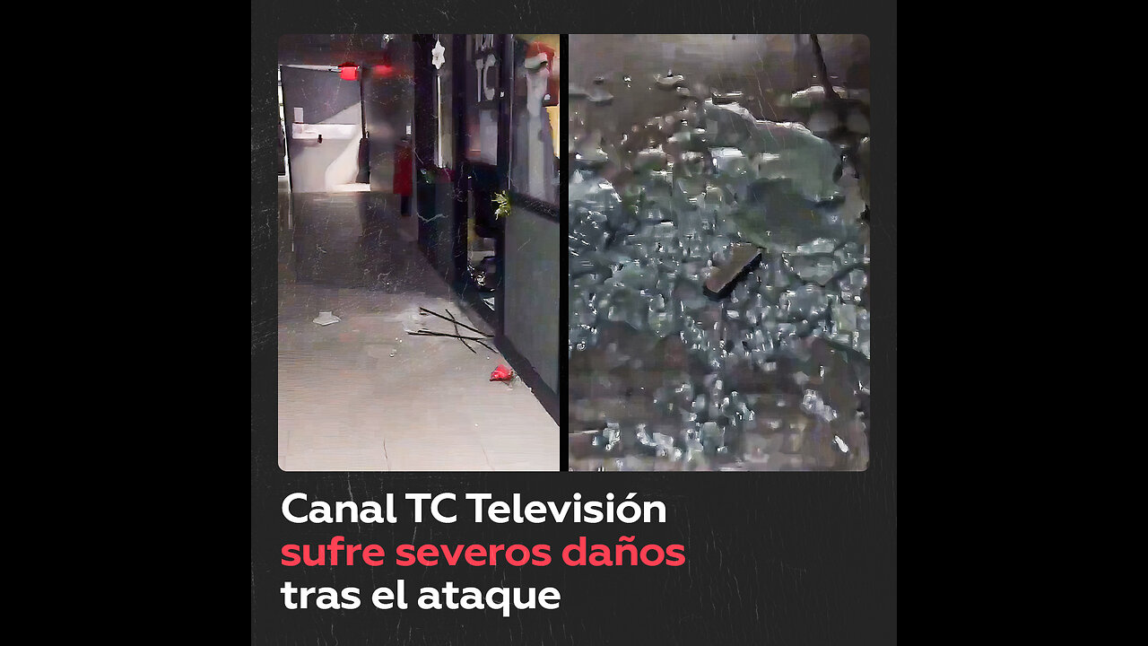 Así quedaron las instalaciones del canal ecuatoriano TC Televisión tras el ataque de encapuchados