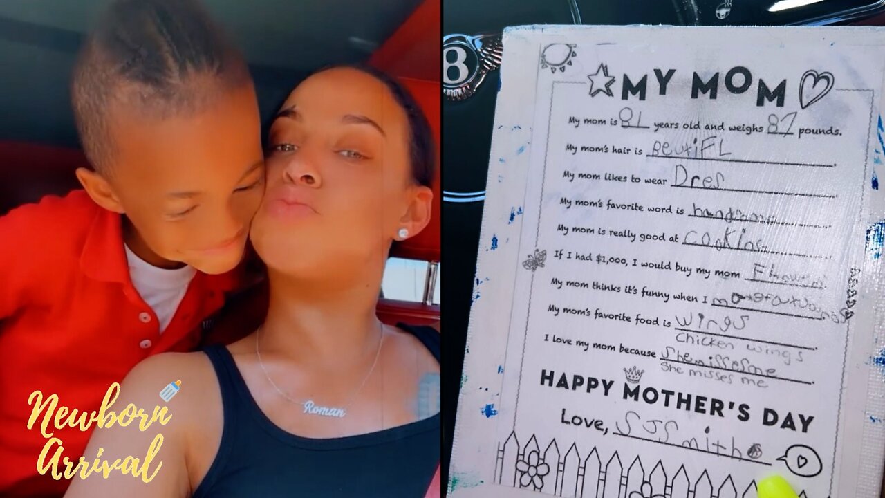 Ne-Yo's Son SJ Creates Card Describing Mom Crystal! 😍