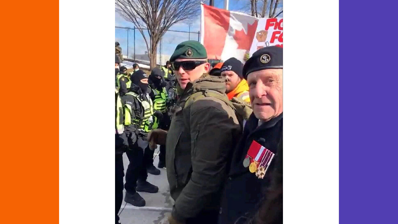 Canadian Vets Protect Protestors From Cops