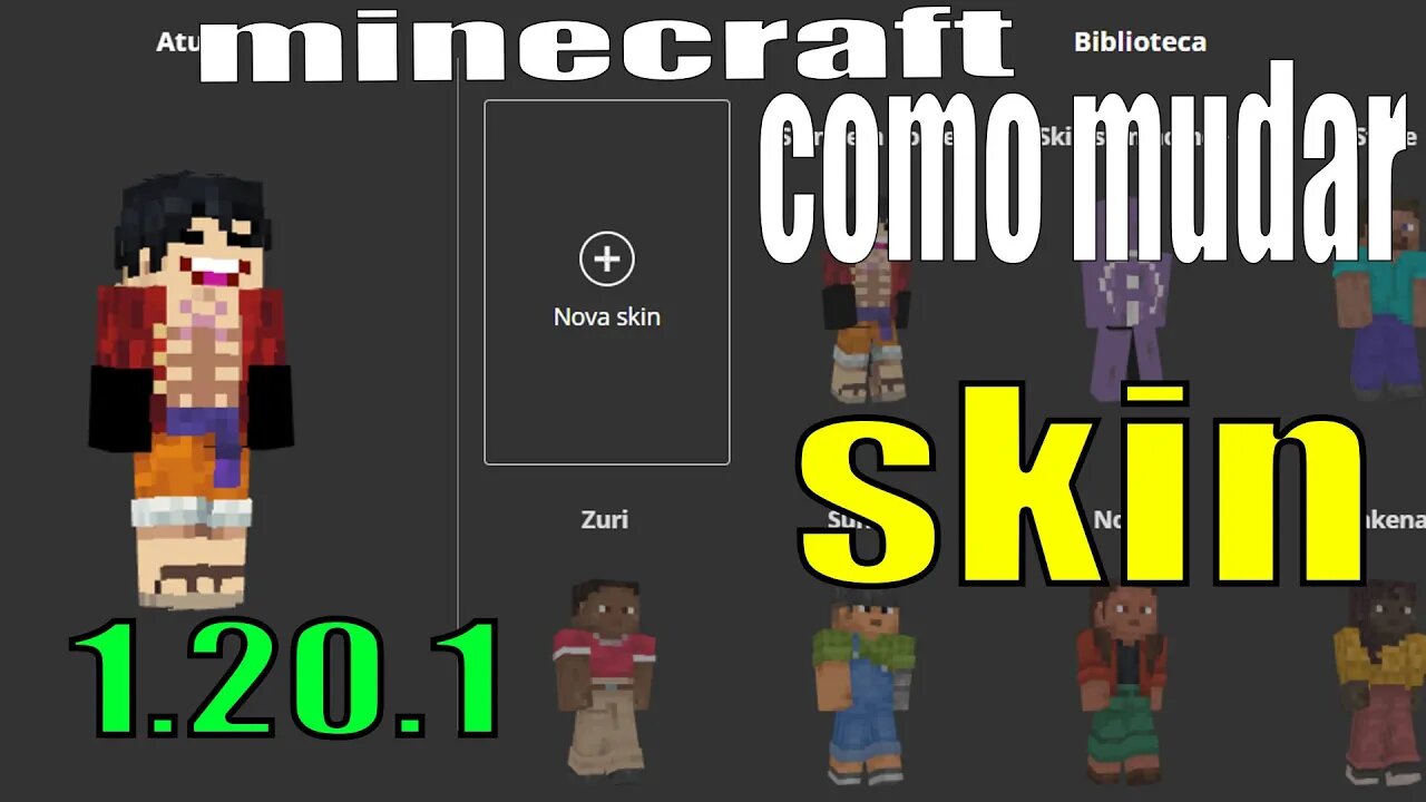 Como mudar sua skin no Minecraft Java Edition (1.20.1)