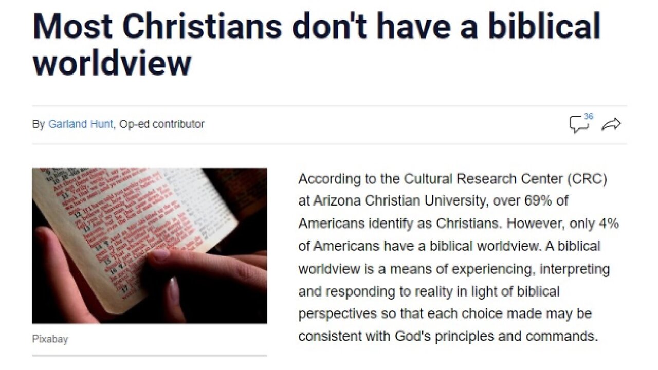 READ: Most Christians don't have a biblical worldview