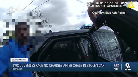 2 juveniles face no charges after chase in stolen car