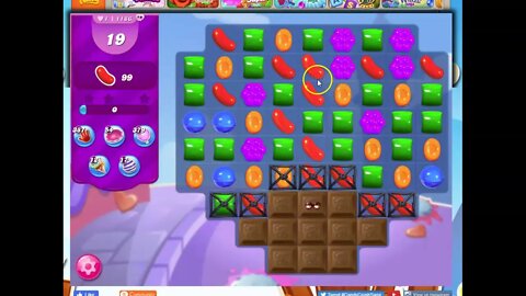 Candy Crush Level 1186 Talkthrough, 19 Moves 0 Boosters