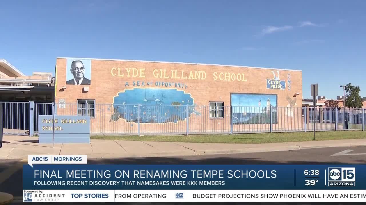 Final meeting on renaming Tempe schools