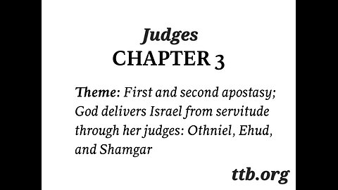 Judges Chapter 3 (Bible Study)