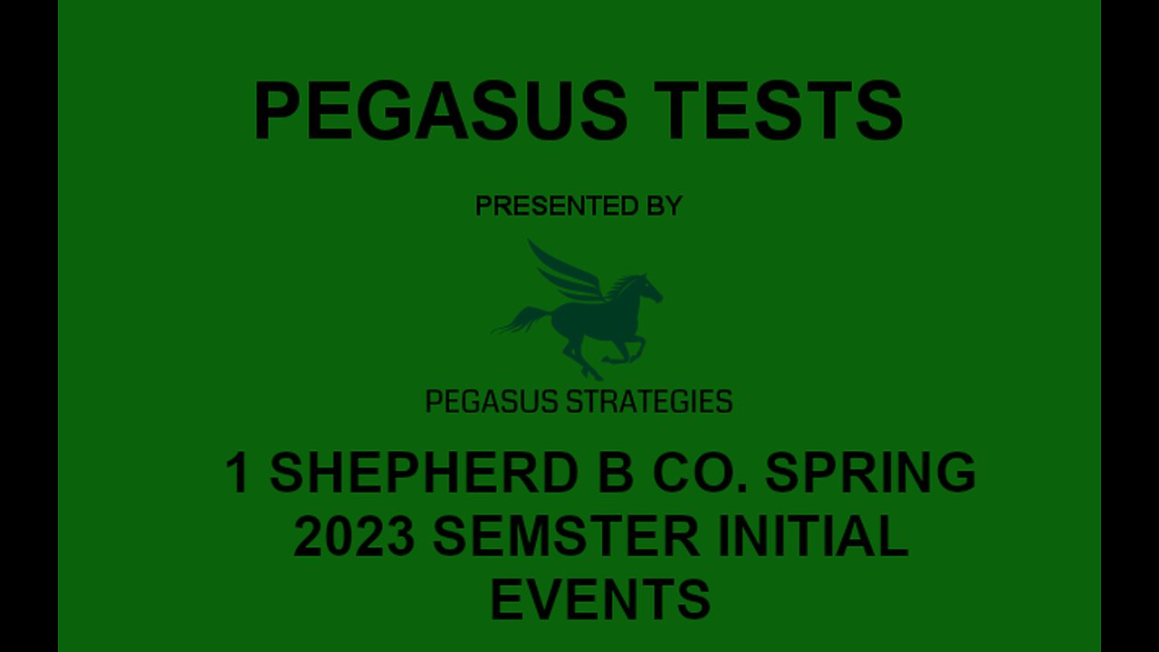 1 Shepherd 2023 B CO. SPRING SEMESTER INITIAL EVENTS