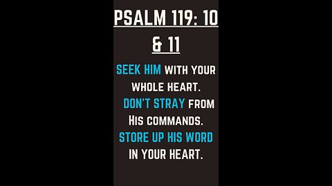 Psalm 119:10,11