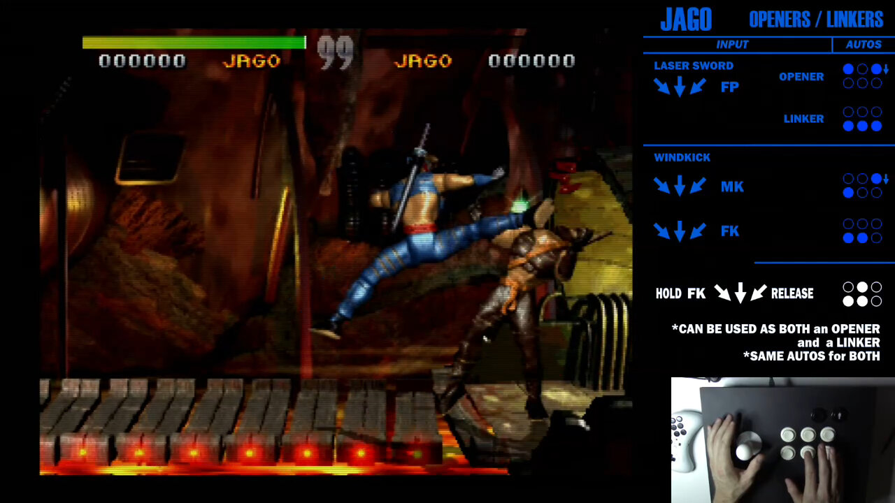KILLER INSTINCT (1994) : JAGO TUTORIAL (Move List)