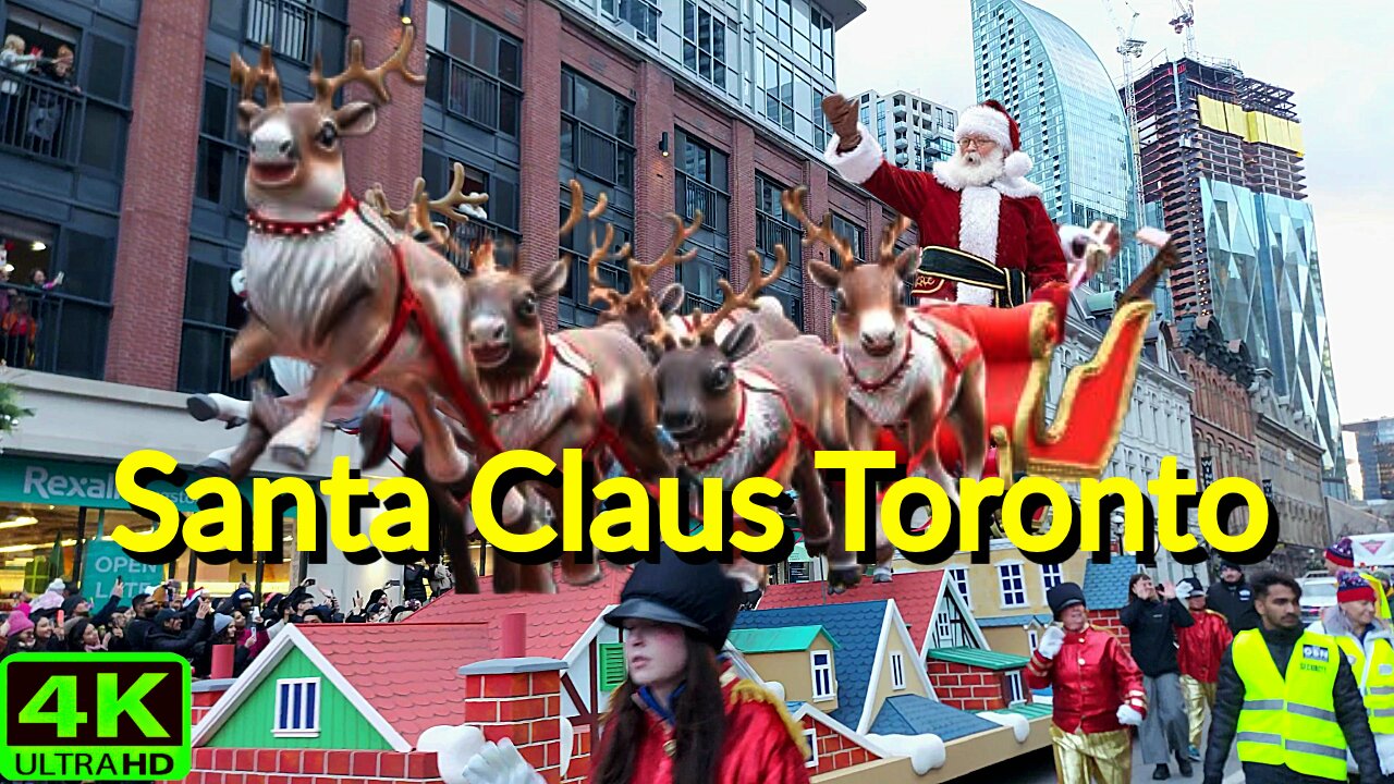 【4K】Biggest Santa Claus 🧑‍🎄 Parade takes over Downtown Toronto Canada 🇨🇦