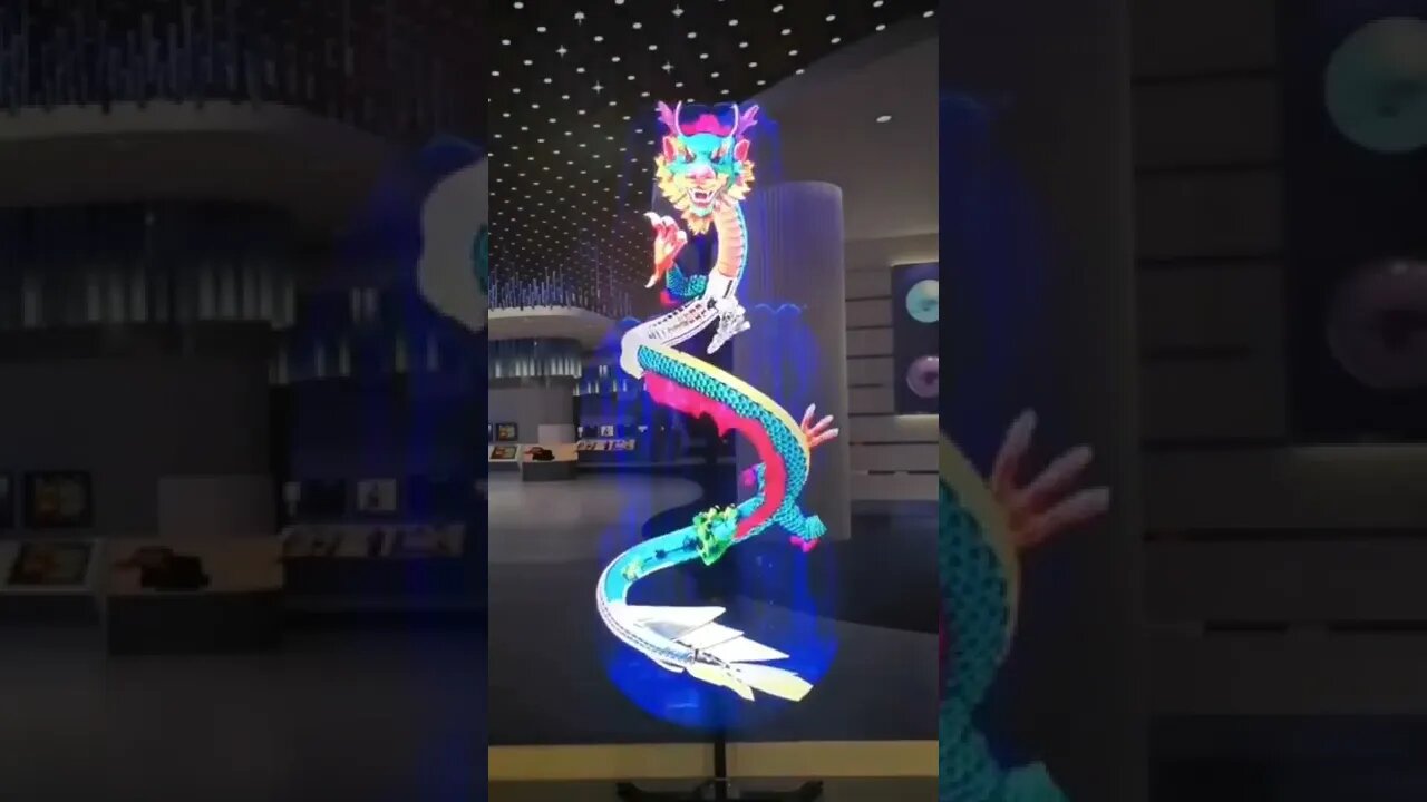 3D hologram with 4 stick frame display! 🐉