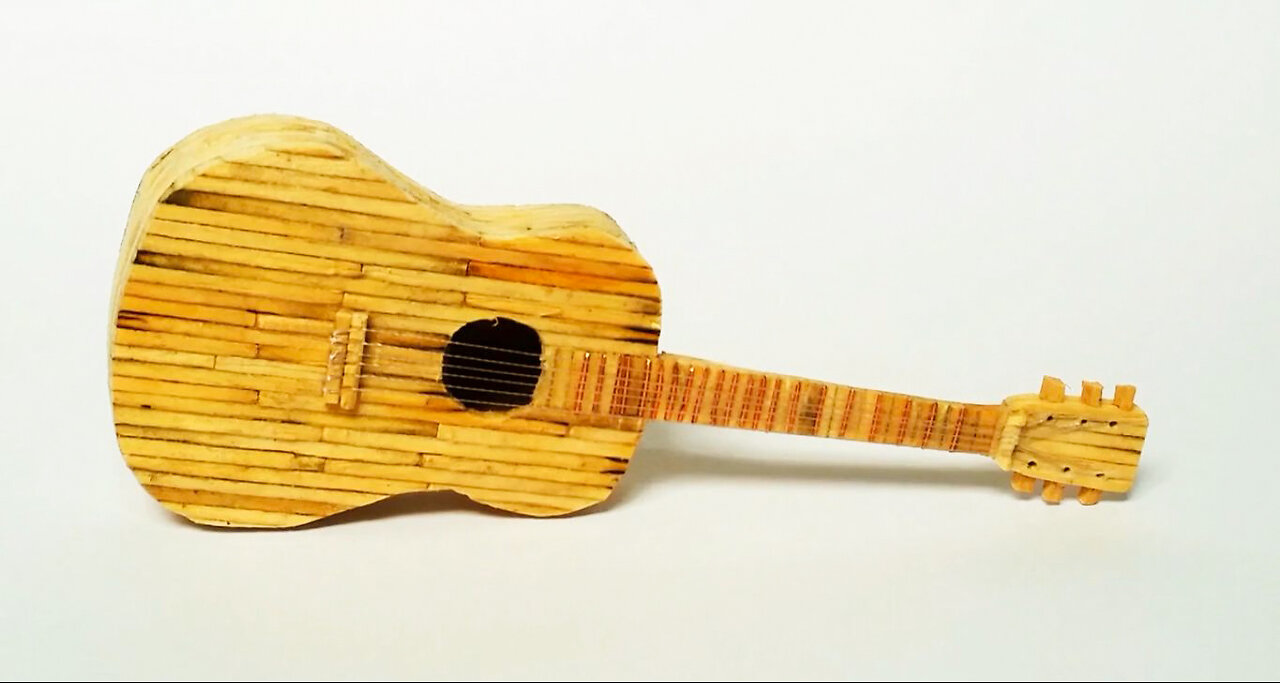 How to craft mini Matchstick guitar DIY