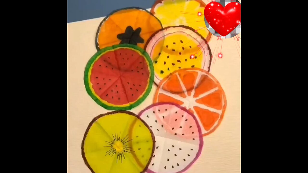 "Fruit slices from napkins. Easy and simple!"