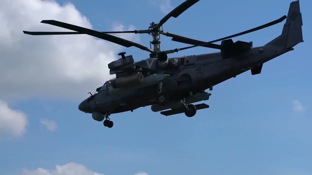 Russian Ka-52 "Alligator" Attack Helicopter Crews Destroy Ukrainian Stronghold