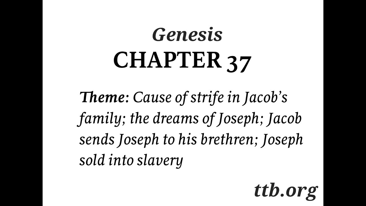 Genesis Chapter 37 (Bible Study)