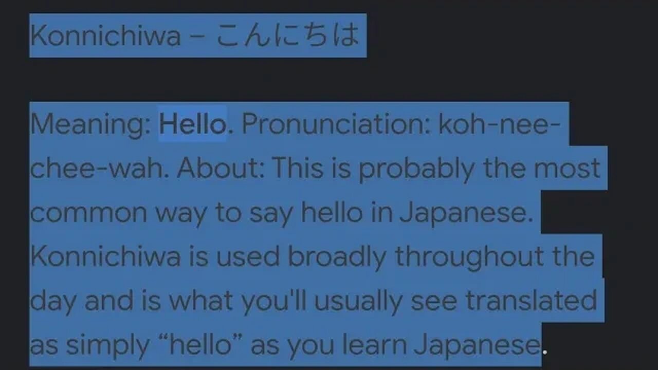 Konnichiwa – こんにちは Means Hello in Japanese -- FRANSISCA OFFICIAL