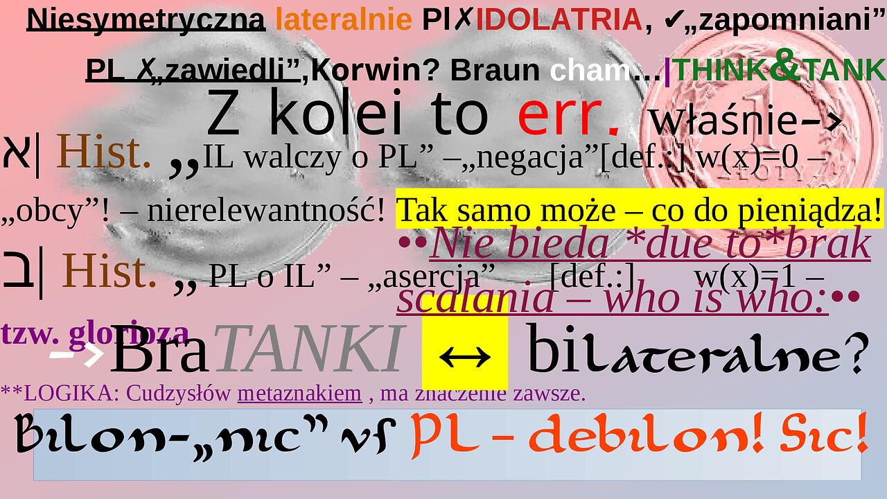 Niesymetryczna lateralnie Pl✗ IDOLATRIA, ✔„zapomniani” PL ✗„zawiedli”,Korwin? Braun cham…|THINK&TANK