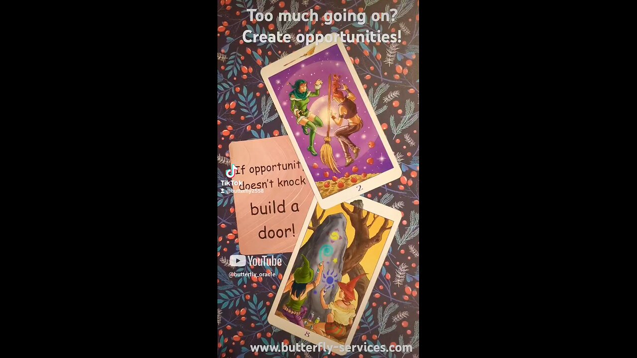 Messy mind! Can't cope? Start creating your dreams! Butterfly Insightful Daily Tarot