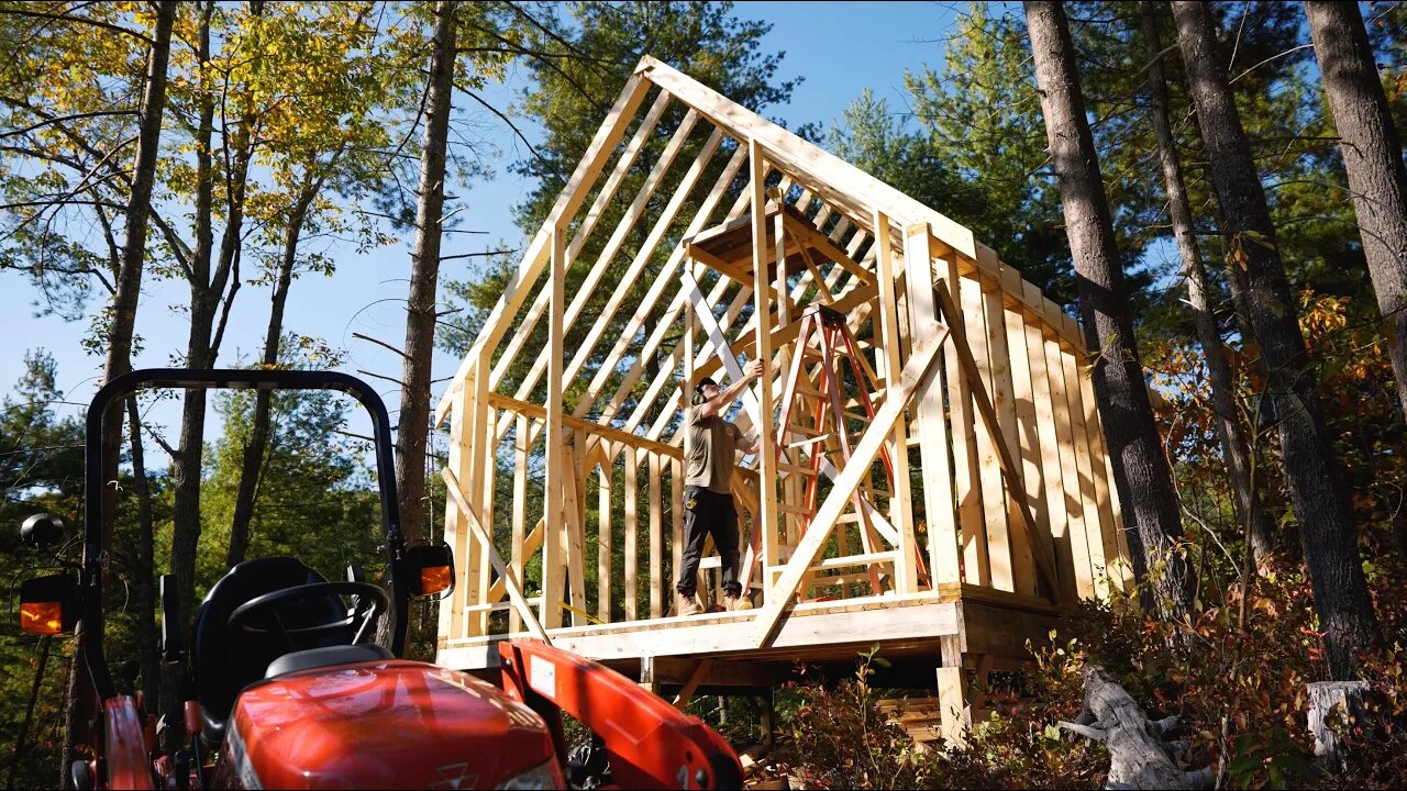 Building the Cabin Window Wall - Offgrid Mountain Cabin Build