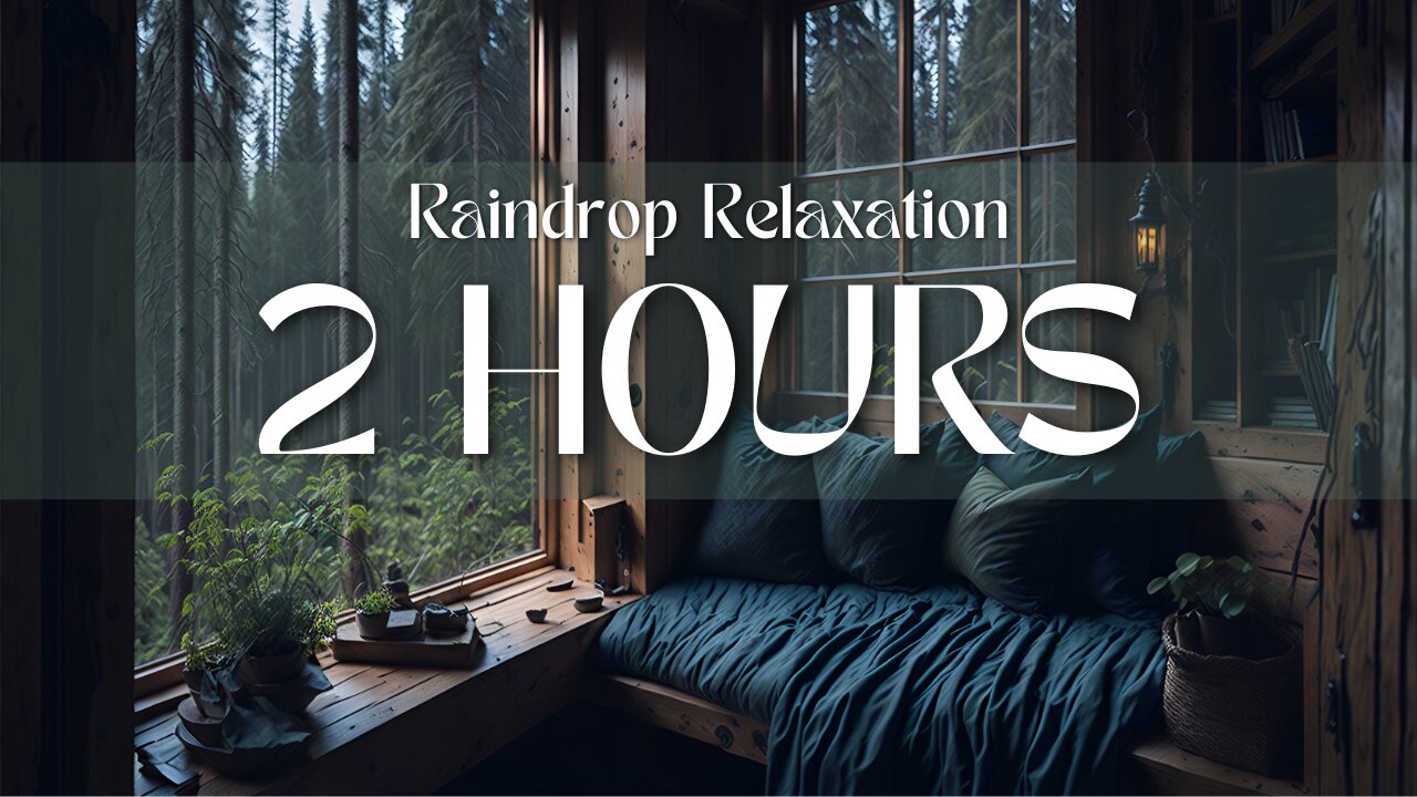 Raindrop Relaxation | A cozy cabin in the woods. | 2 hours rain sound