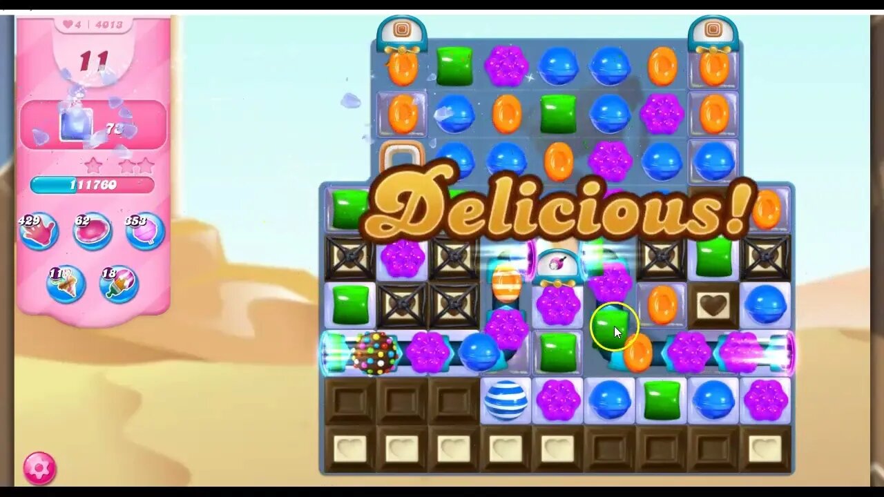 Candy Crush Level 4013 Talkthrough, 18 Moves 0 Boosters
