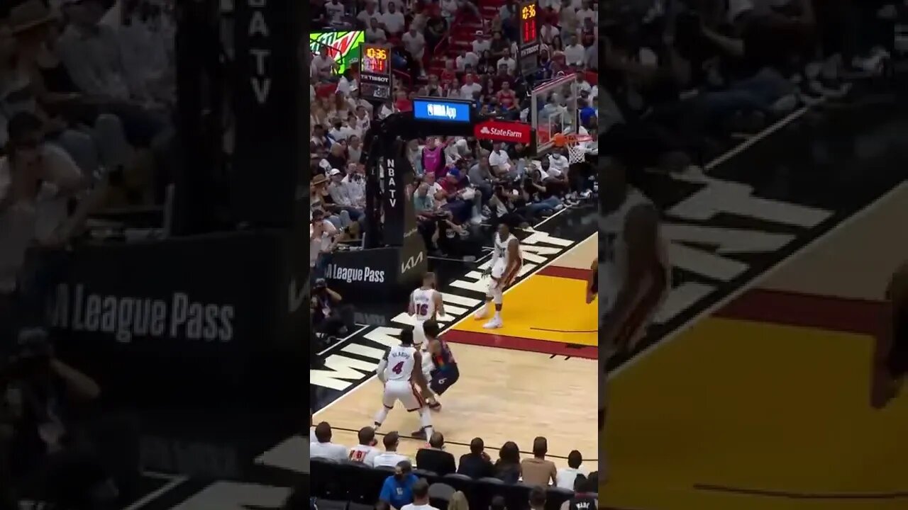Herro PULLS UP from DEEP to put the Heat out of reach!😳 #shorts