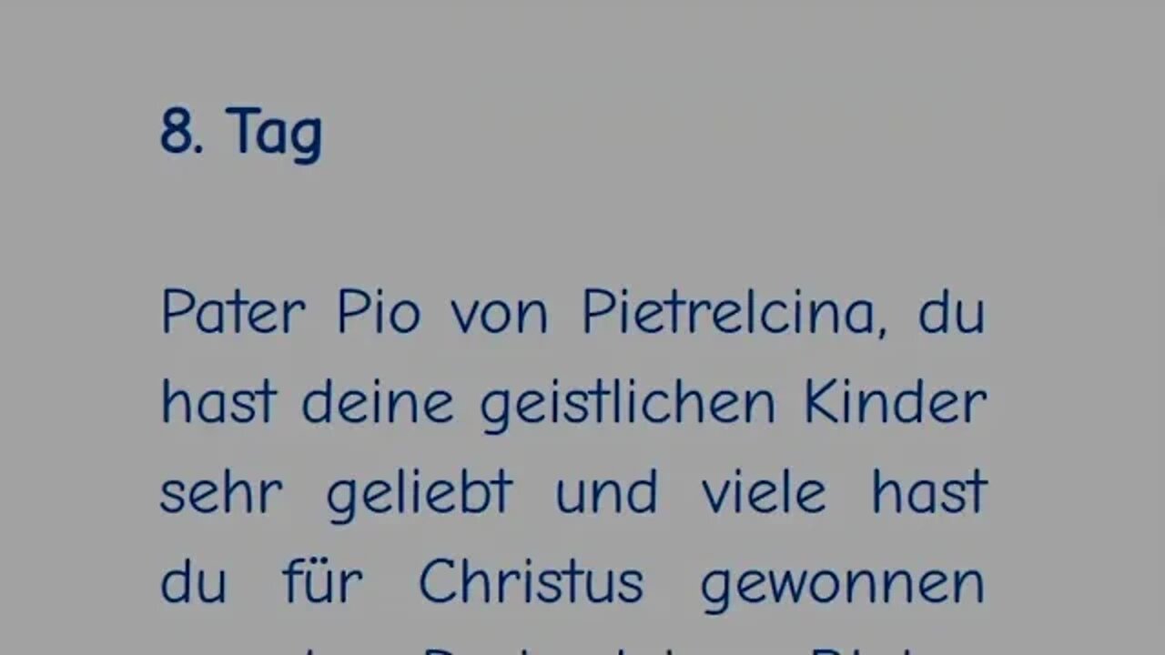 8. Tag Novene zum Hl. Pater Pio von Pietrelcina