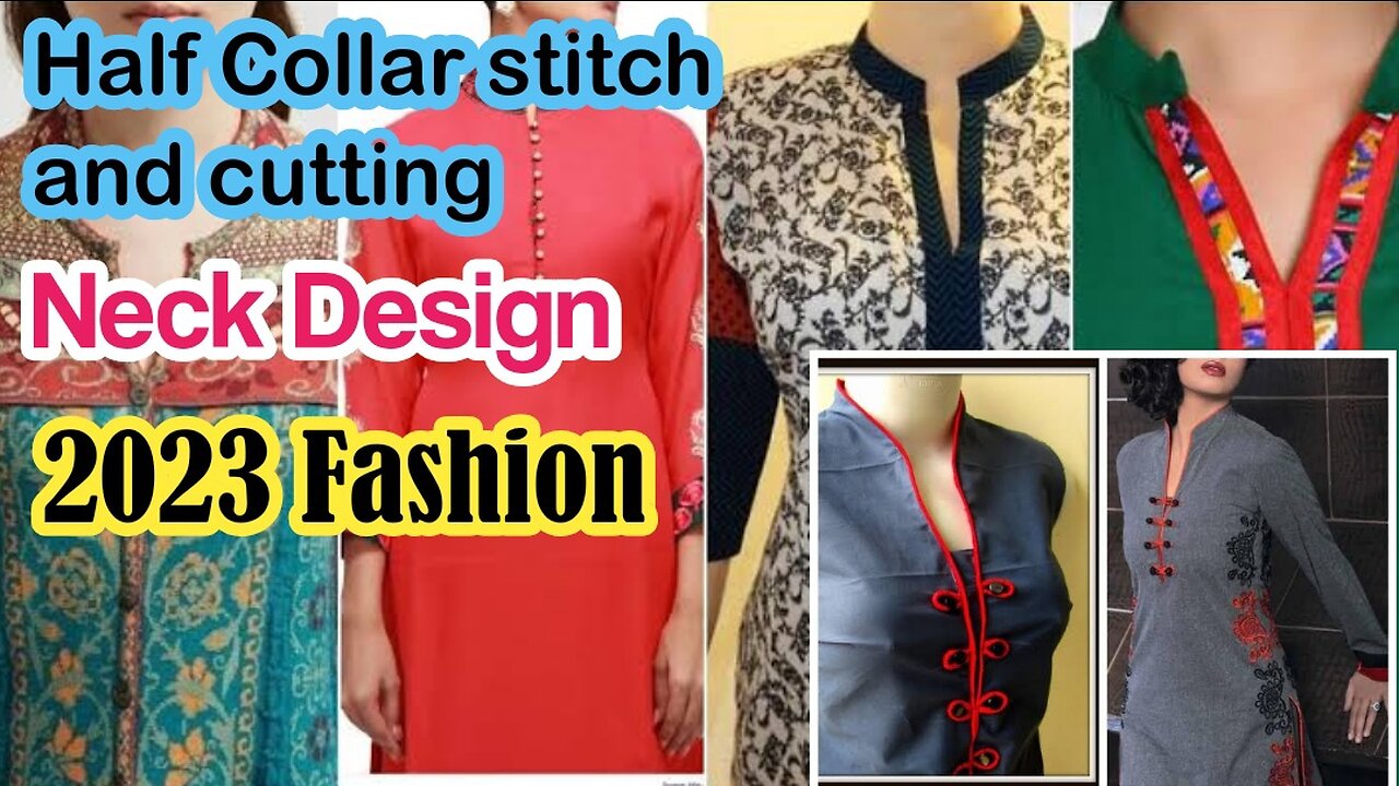 Easy Half Collar Neck Cutting And Sewing. Professional Tailoring