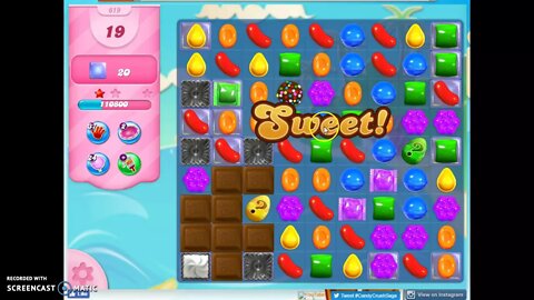 Candy Crush Level 619 Audio Talkthrough, 1 Star 0 Boosters