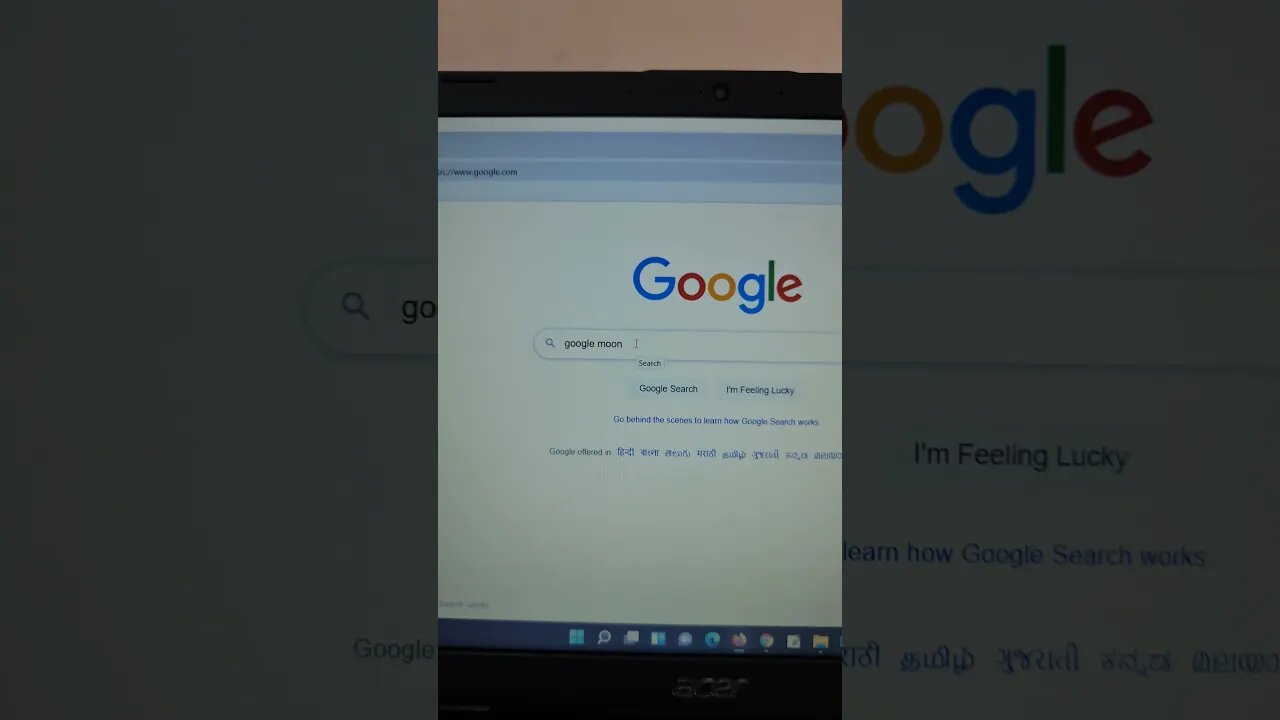 Google tricks no.64 (google moon) #shorts #youtubeshorts
