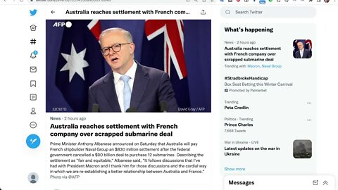 在聯邦政府取消購買 12 艘潛艇的 900 億美元交易後，澳大利亞將向法國造船商海軍集團支付 8.3 億元的和解金