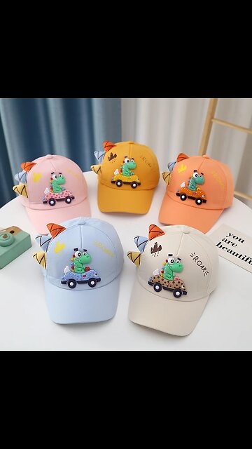 2024 New Dinosaur Baby Hat Cartoon Kids Baseball Cap