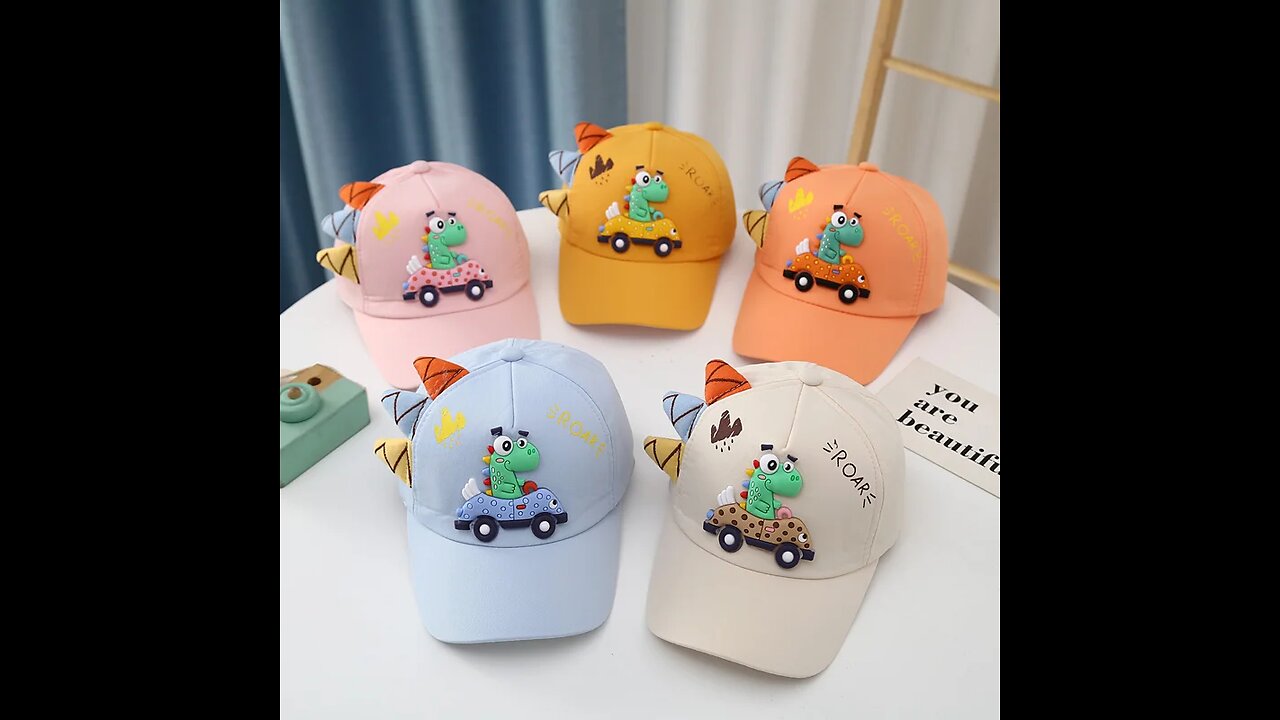 2024 New Dinosaur Baby Hat Cartoon Kids Baseball Cap